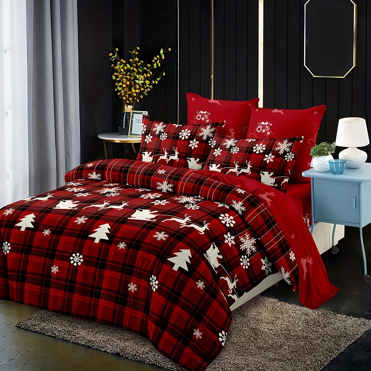 3-Piece Christmas-Themed Duvet Cover Set - Soft,Breathable and Hypoallergenic