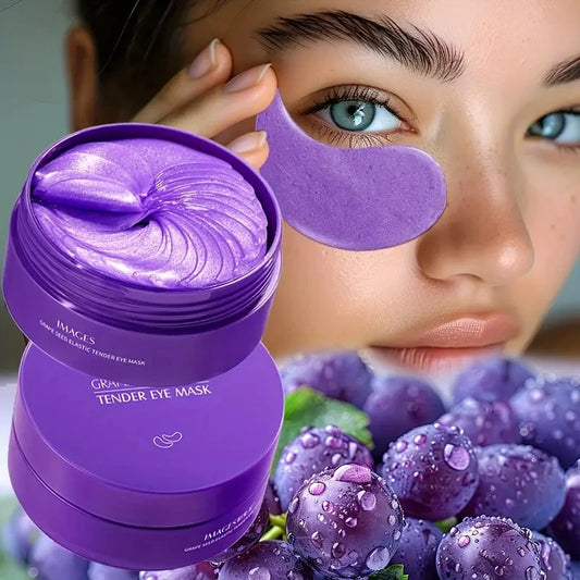 60pcs/box Grape Crystal Collagen Eye Mask Anti Dark Circles Eye Bags Moisturizing Anti-aging Eye Patches Eyes Skin Care Products