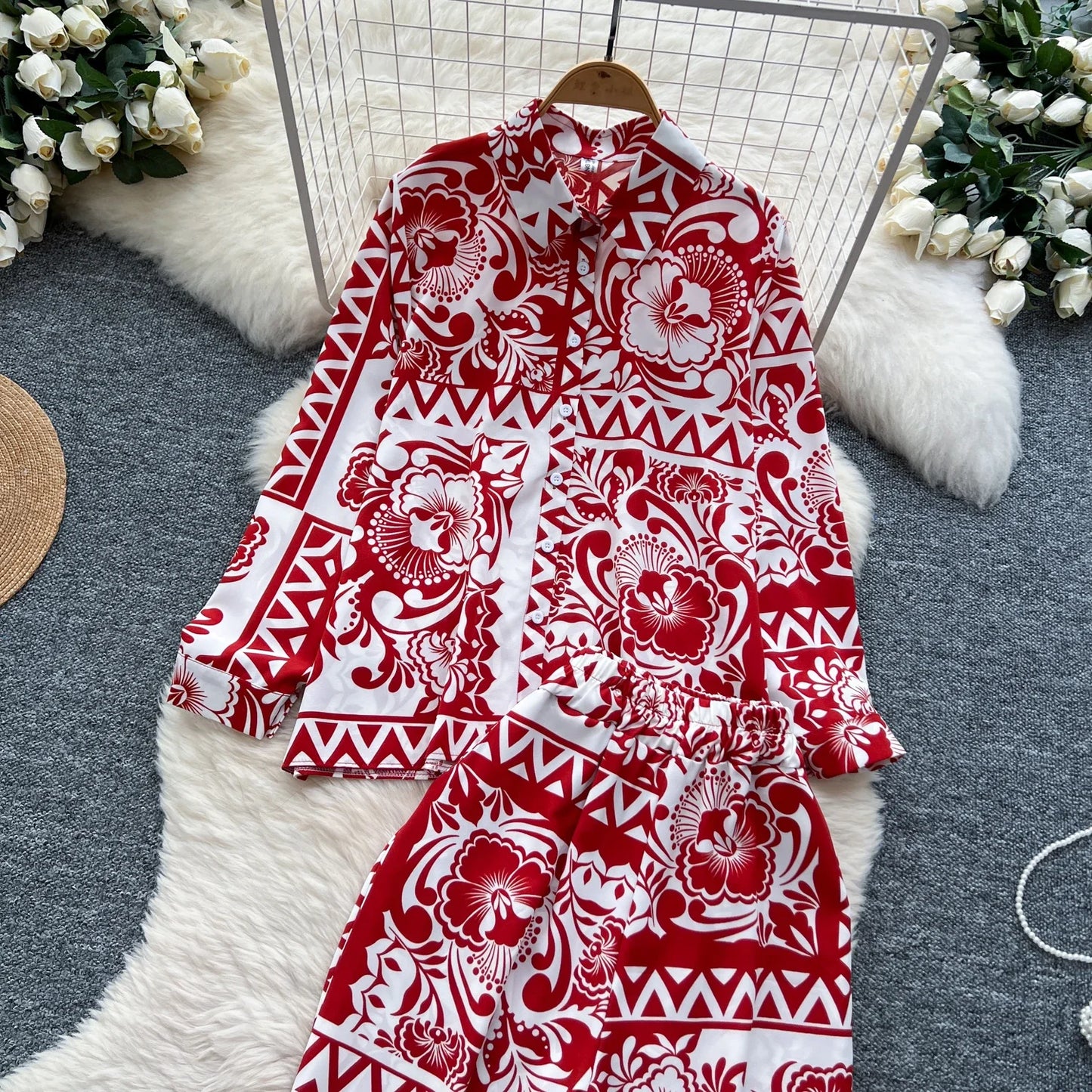 Elegant Women's Floral Two Piece