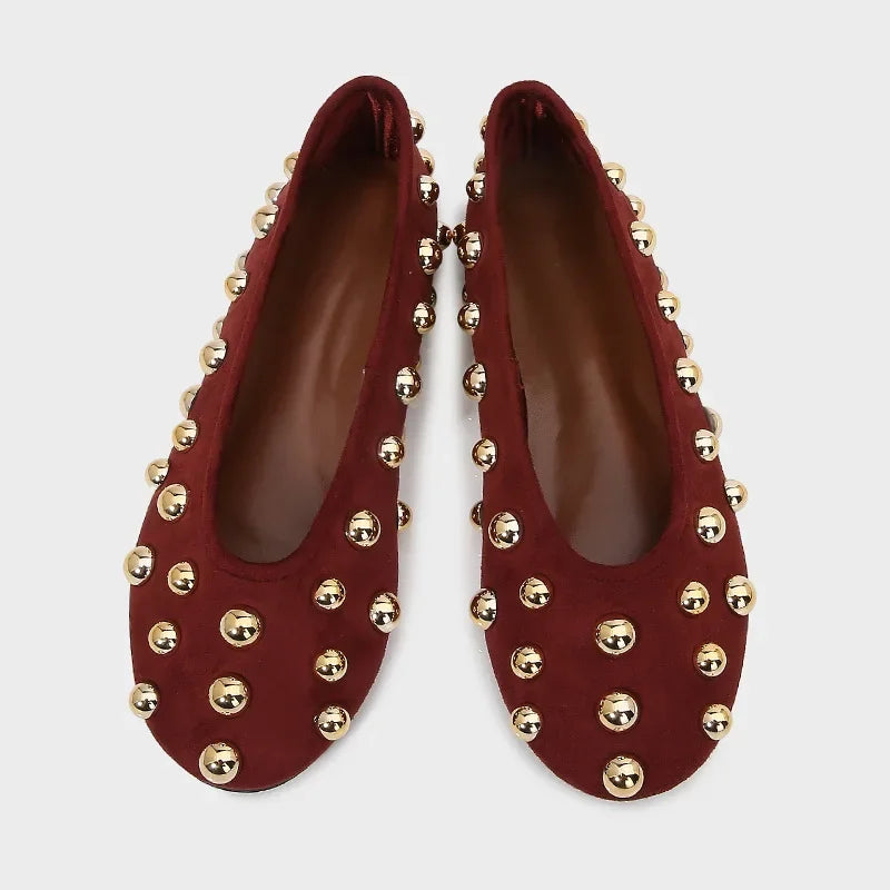 Red Ballet Flats Women