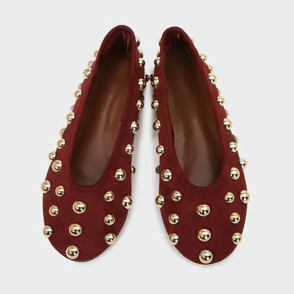 Red Ballet Flats Women