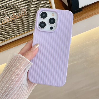 Candy Color Fashion Stripe Soft Silicone Case For iPhone 16 15 14 13 12 11 Pro Max 16 Plus