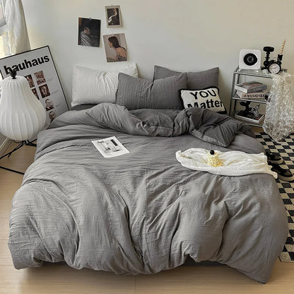 Solid color Duvet Cover set with Pillow Case Bed Sheet Olive Green