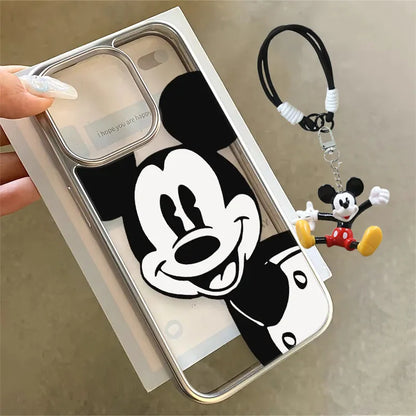 Mickey Minnie Mouse  Strap Phone Case For iPhone 16 14 12 13 11 15 Pro Max XR XS MAX 7 8 Plus