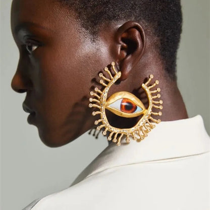 Baroque Style Vintage Resin Big Eyes Dangle Earrings For Women