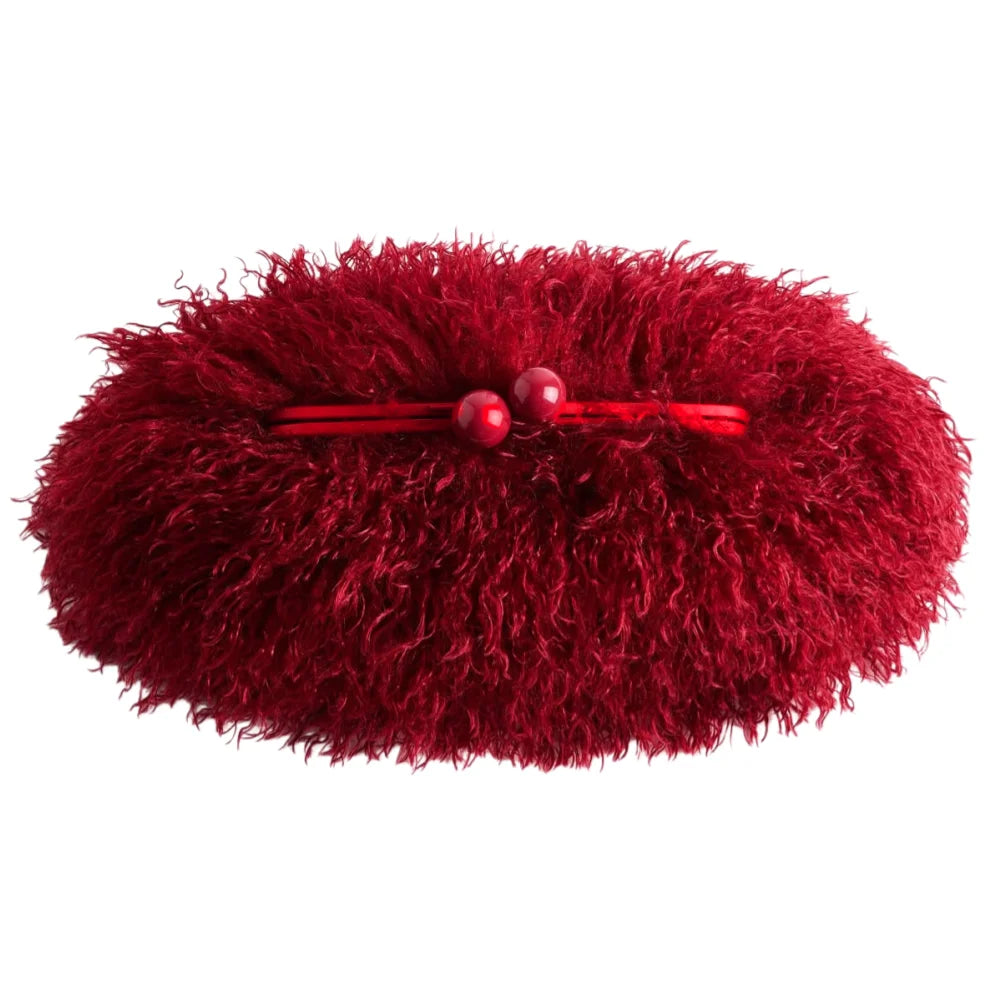Women kisslock Faux Fur Clutch bag