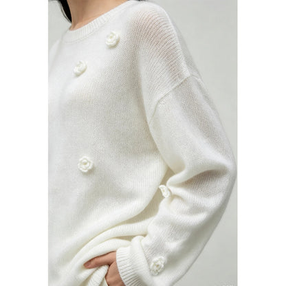 Women's Crew Neck Autumn Sweater Drop Shoulder Long Sleeve