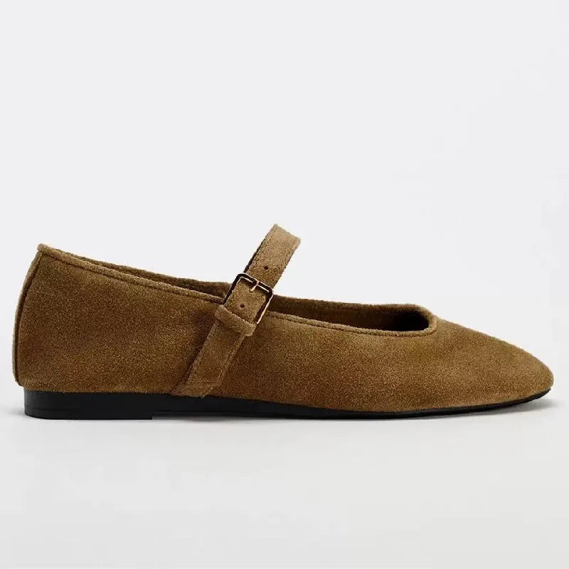 Ballet Flats Women Retro Brown