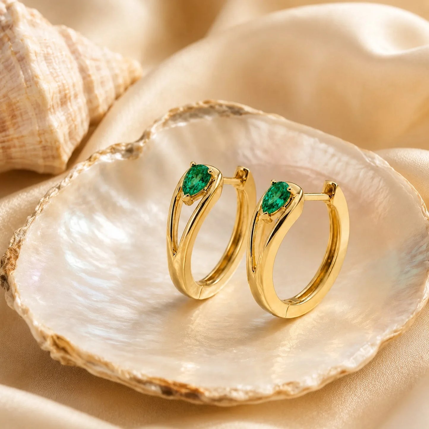 Statement Women Hoop Earrings Pave Waterdrop Cubic Zirconia Gold Color Waterproof Earrings