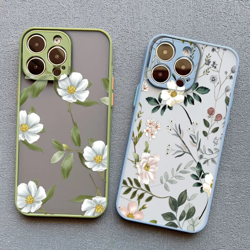 Small White Flowers Phone Case For iPhone 17 16 Pro Max 15 14 Pro Max Plus 13 12 11 Mini Pro Max Shockproof Back Cover