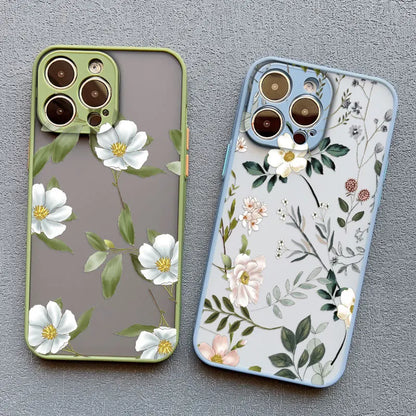 Small White Flowers Phone Case For iPhone 17 16 Pro Max 15 14 Pro Max Plus 13 12 11 Mini Pro Max Shockproof Back Cover