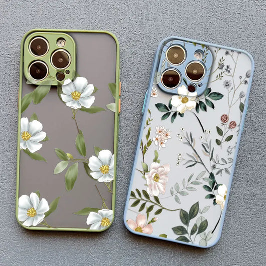 Small White Flowers Phone Case For iPhone 17 16 Pro Max 15 14 Pro Max Plus 13 12 11 Mini Pro Max Shockproof Back Cover