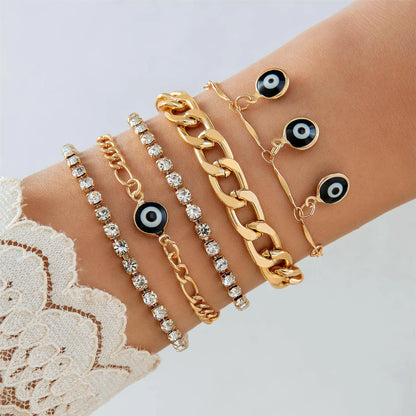 Vintage Multi-Layered Stacking Bracelet Set for Women Men Trendy Turkish Lucky Blue Evil Eye Beaded