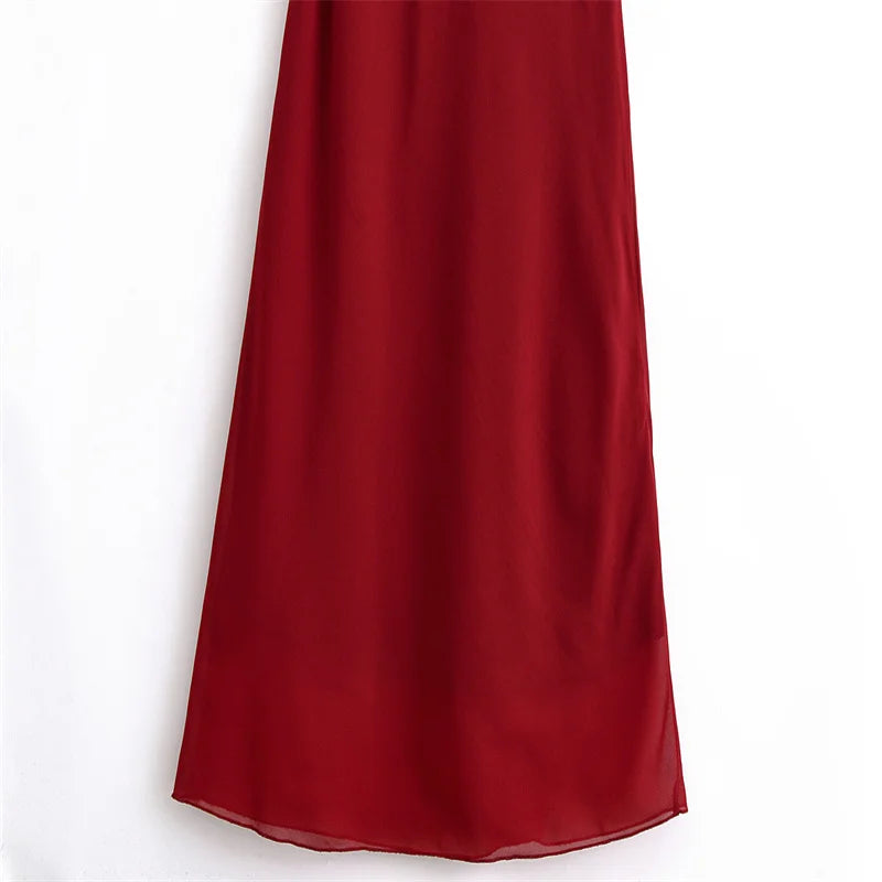 Elegant Long Red Dress