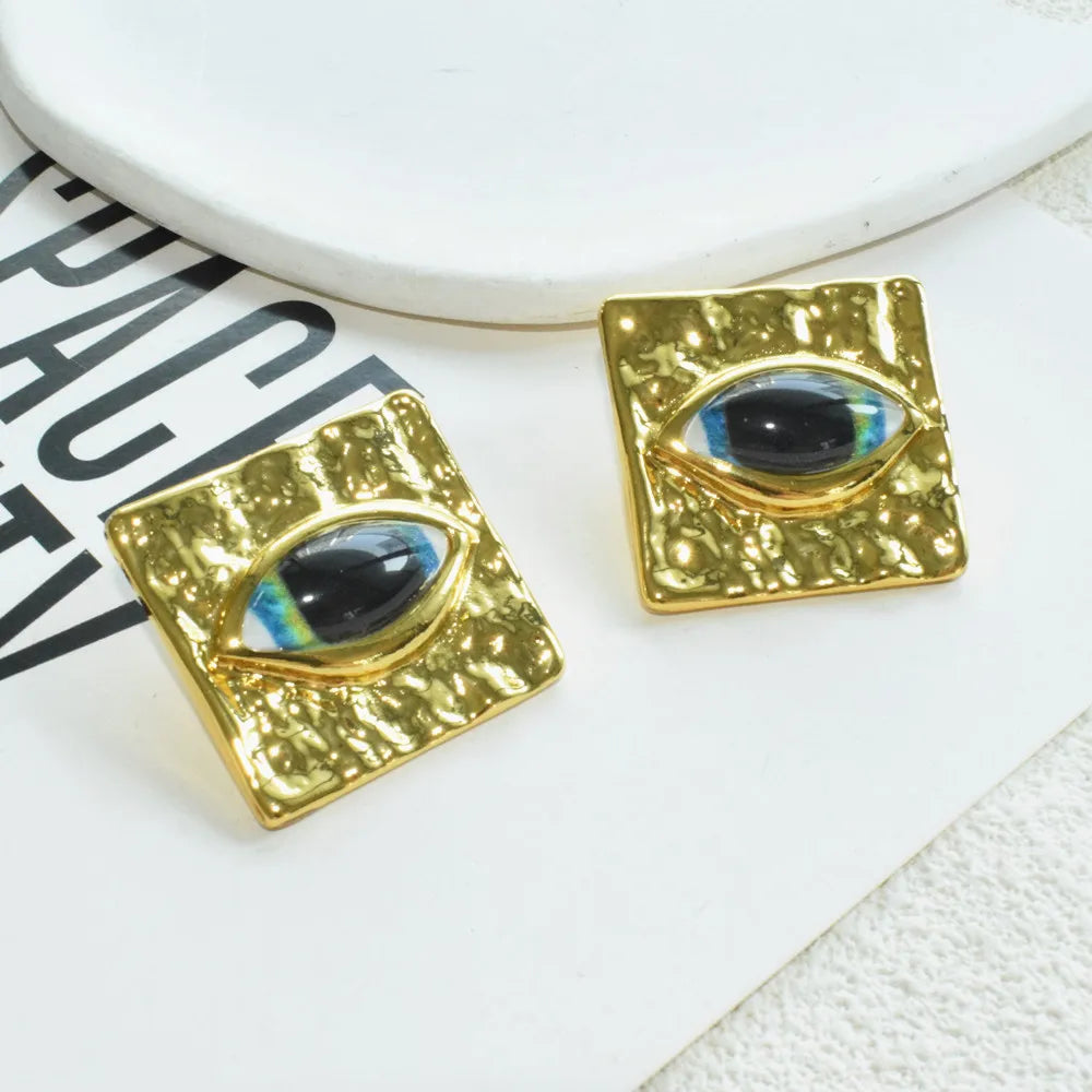 Baroque Style Vintage Resin Big Eyes Dangle Earrings For Women