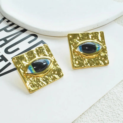 Baroque Style Vintage Resin Big Eyes Dangle Earrings For Women