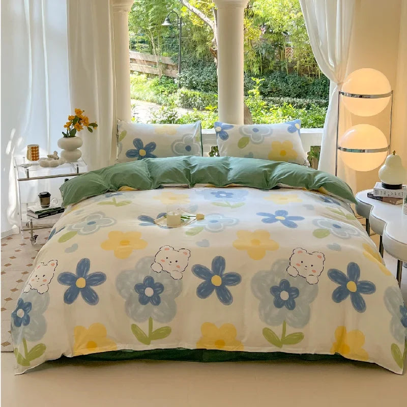 Set Floral Duvet Cover Pillowcase Bedding