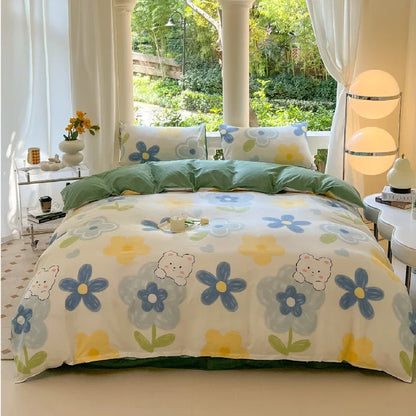 Set Floral Duvet Cover Pillowcase Bedding