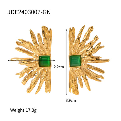 Geometric Waterproof Gold Plated Stainless Earrings