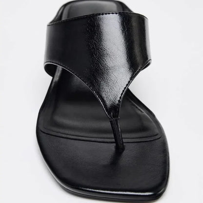 Black Soft High Heel Slippers