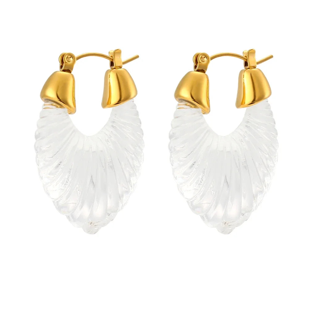 Geometric Square Acrylic Hollow Heart Butterfly Earrings For Women Holiday Statement Earrings
