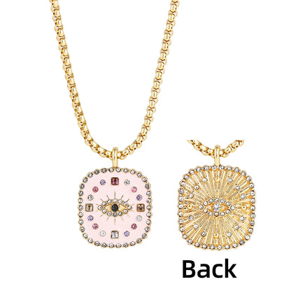 Zodiac Signs Necklace for Women Double Sided Pendant Collar Gold Color Stainless