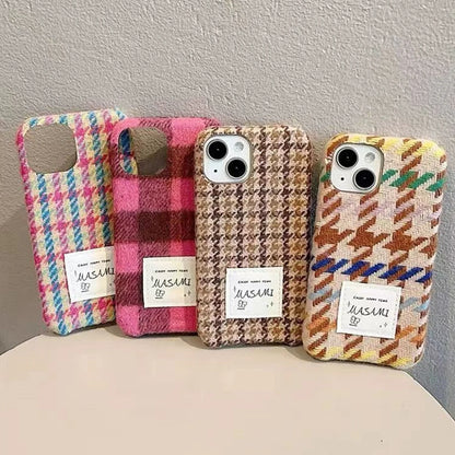 Per iPhone 15 Ins Creative Autumn Gentle Ladies Woven Phone Case per iPhone 14 13 12 Pro Colorful Lens Cover