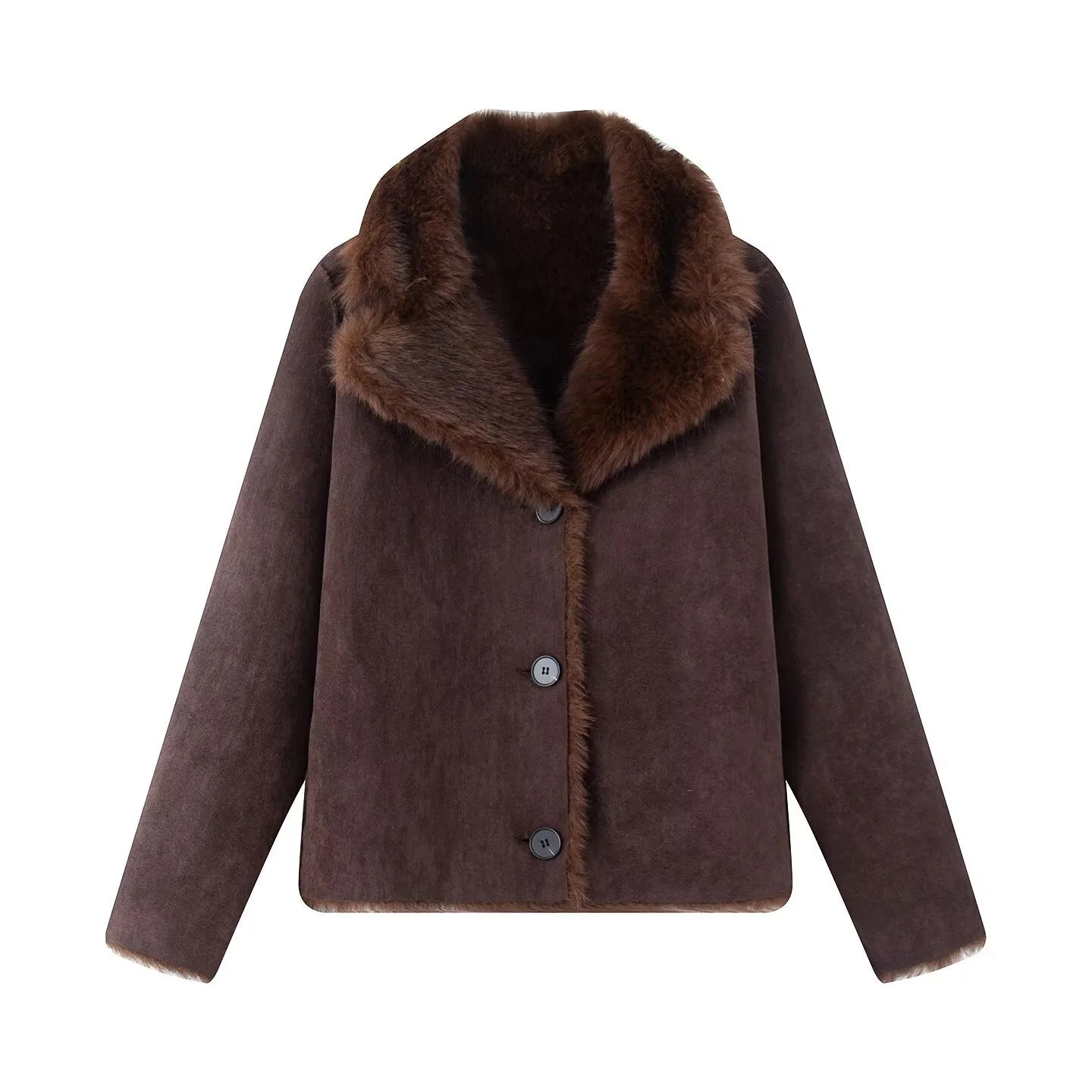 New Women's Casual Simple Elegant Faux Fur Coat