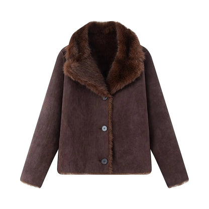 New Women's Casual Simple Elegant Faux Fur Coat