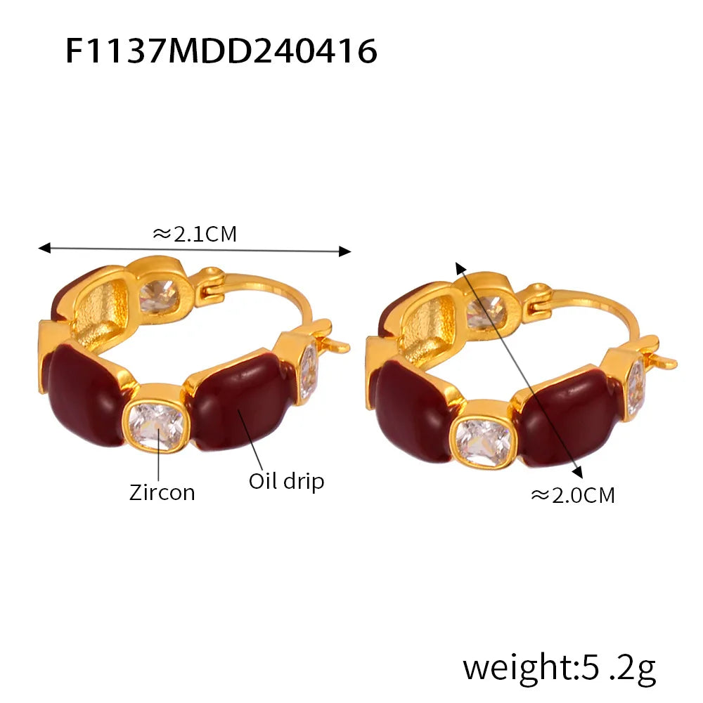 Women's New Earrings Stainless Steel Gold plated
