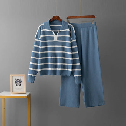 Suit Loose Knit Women's Pantsuit Sets for Women 2 Pieces