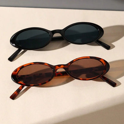 New Women's Oval Leopard & Black Sunglasses