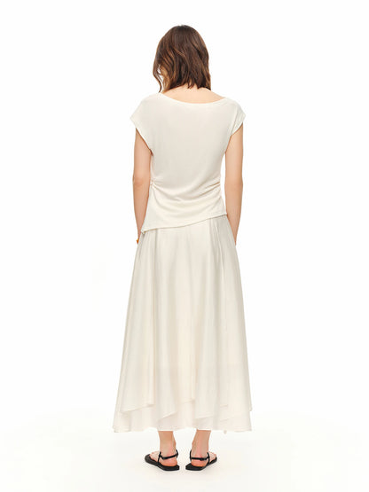 Summer Women's Twist Knot Button Tuck Detail Blouse Waist-Defining Fit - Sophisticated Romantic for Evening