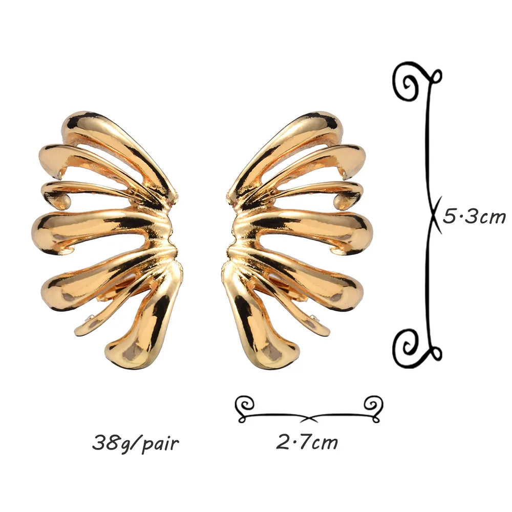 Vintage Women Personalized Jewelry Irregular Metal Striped Earrings