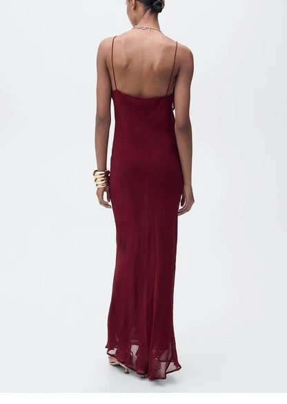 Elegant Long Red Dress