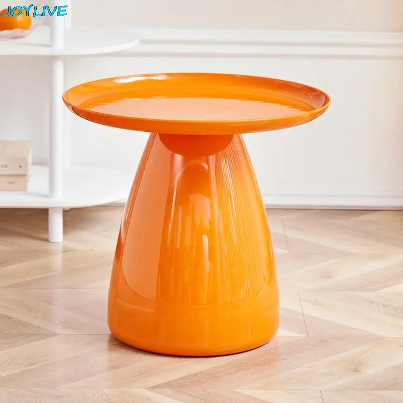 Round Table Plastic Coffee Table Sofa Side Table Simple PET Coffee Table for Home Use Living Room Decoration