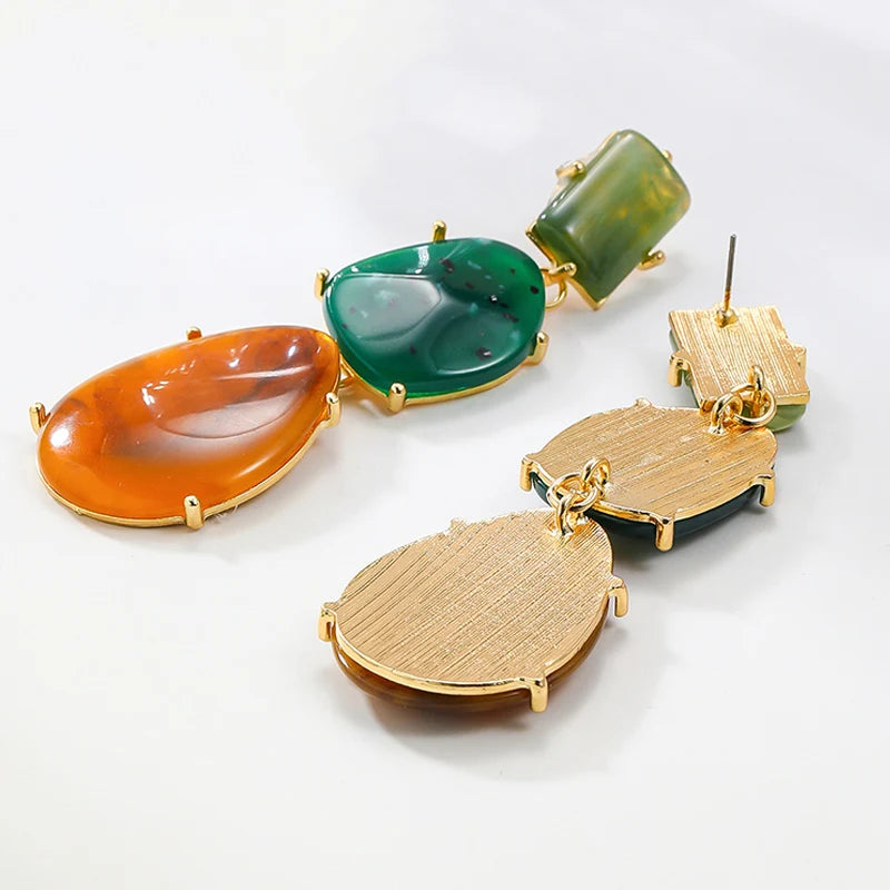 Long Drop Statement Dangle Post Earrings For Women Multi Color Fashion