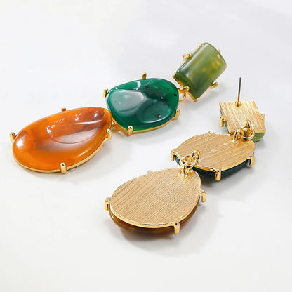 Long Drop Statement Dangle Post Earrings For Women Multi Color Fashion