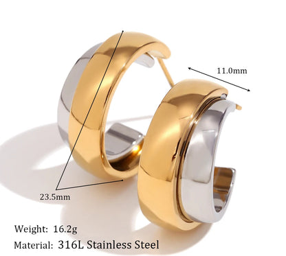 Waterproof Elegant Stainless Earring Steel Plated