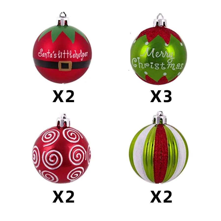 6CM/PCS Christmas Balls Decorative Supplies Decorations Transparent Balls Painted