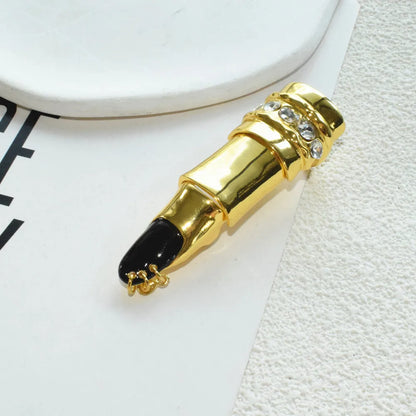 Exaggerated Personality Metal Golden Plated Lips Shaped Adjustable Ring For Women