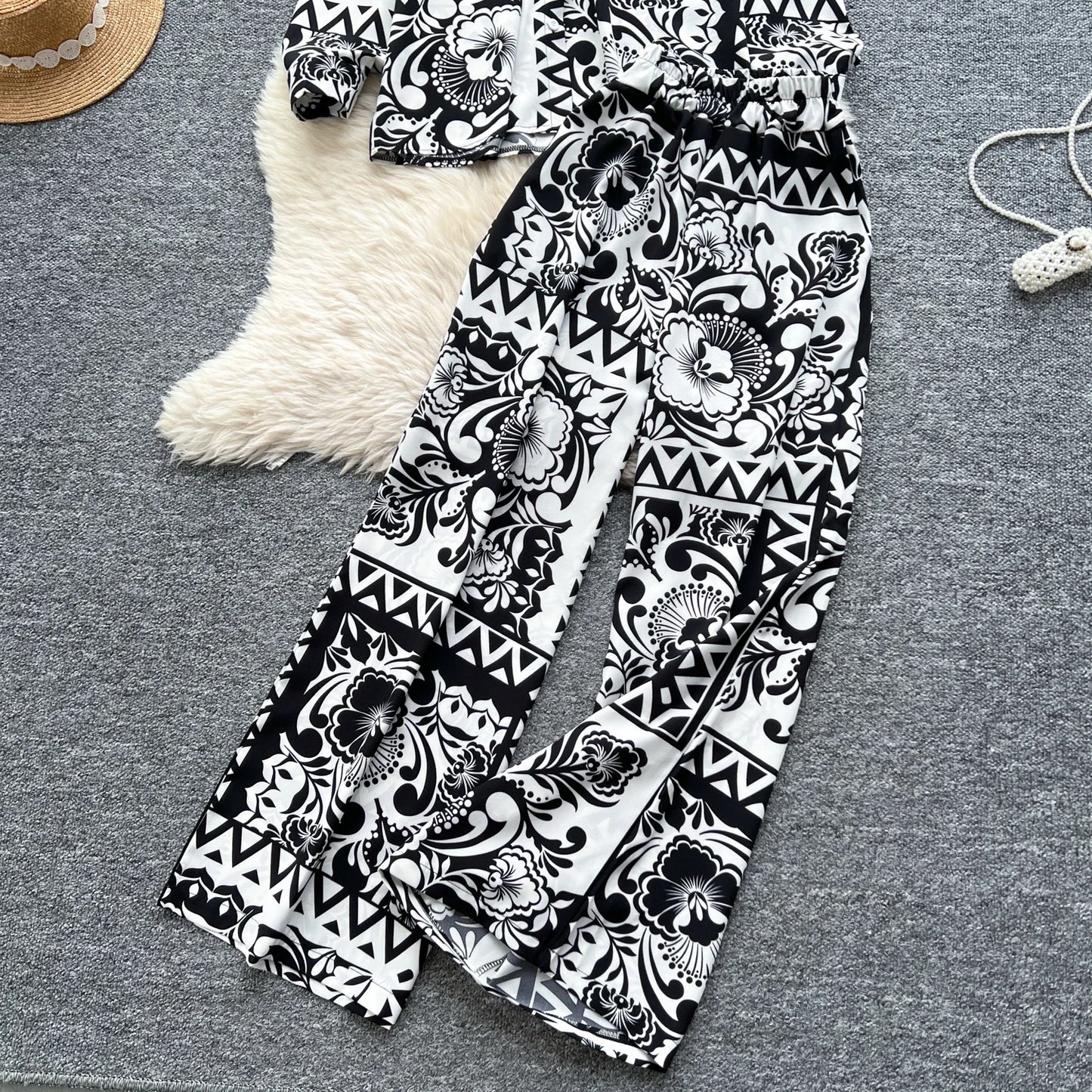 Elegant Women's Floral Two Piece