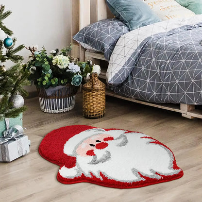 Cartoon Christmas Tree Wool-like Carpet Soft Rugs