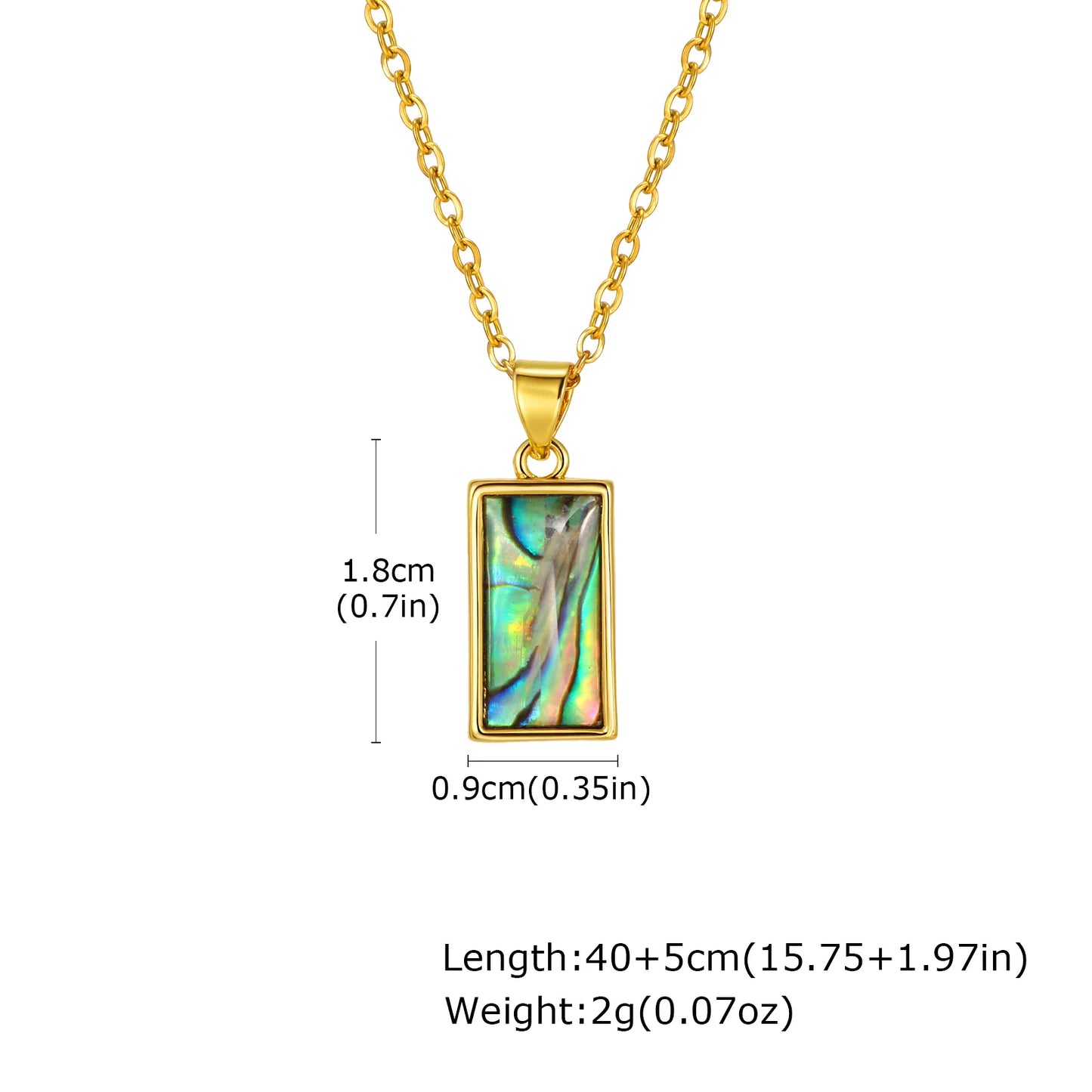 Summer Waterproof Necklace for Women,Nature Abalone Shell Heart Square Round Shape Pendant Statement Jewelry