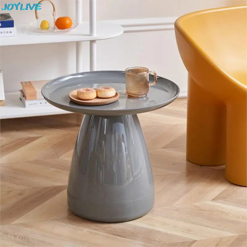Round Table Plastic Coffee Table Sofa Side Table Simple PET Coffee Table for Home Use Living Room Decoration