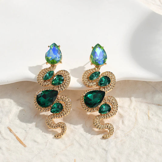 Snake Crystal Earrings For Women