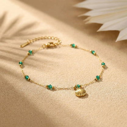 Colorful Cubic Zirconia Anklet for Women Waterproof Anti Tarnish Stainless Steel Summer Beach Foot Jewelry