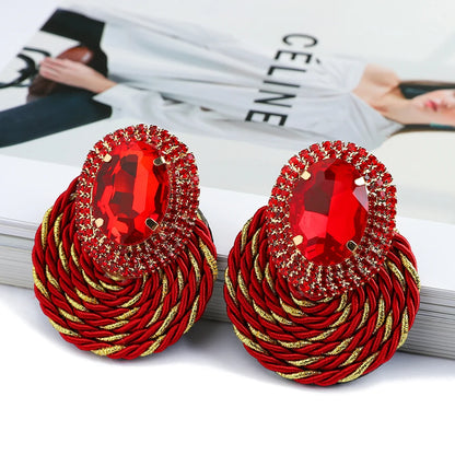 Fashion Style Colorful Crystal Earrings For Women Luxury Design Jewelry