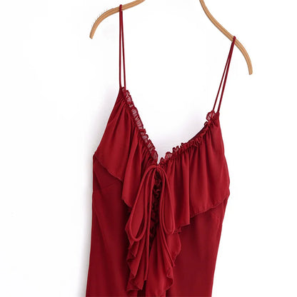 Elegant Long Red Dress