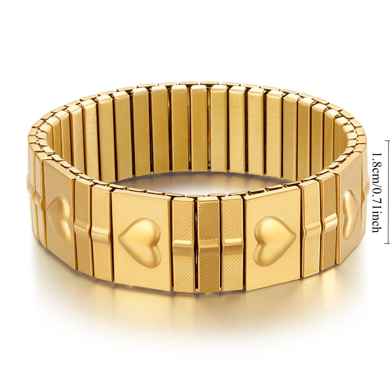 New Gold Plated Stainless Elastic Bracelet For Women